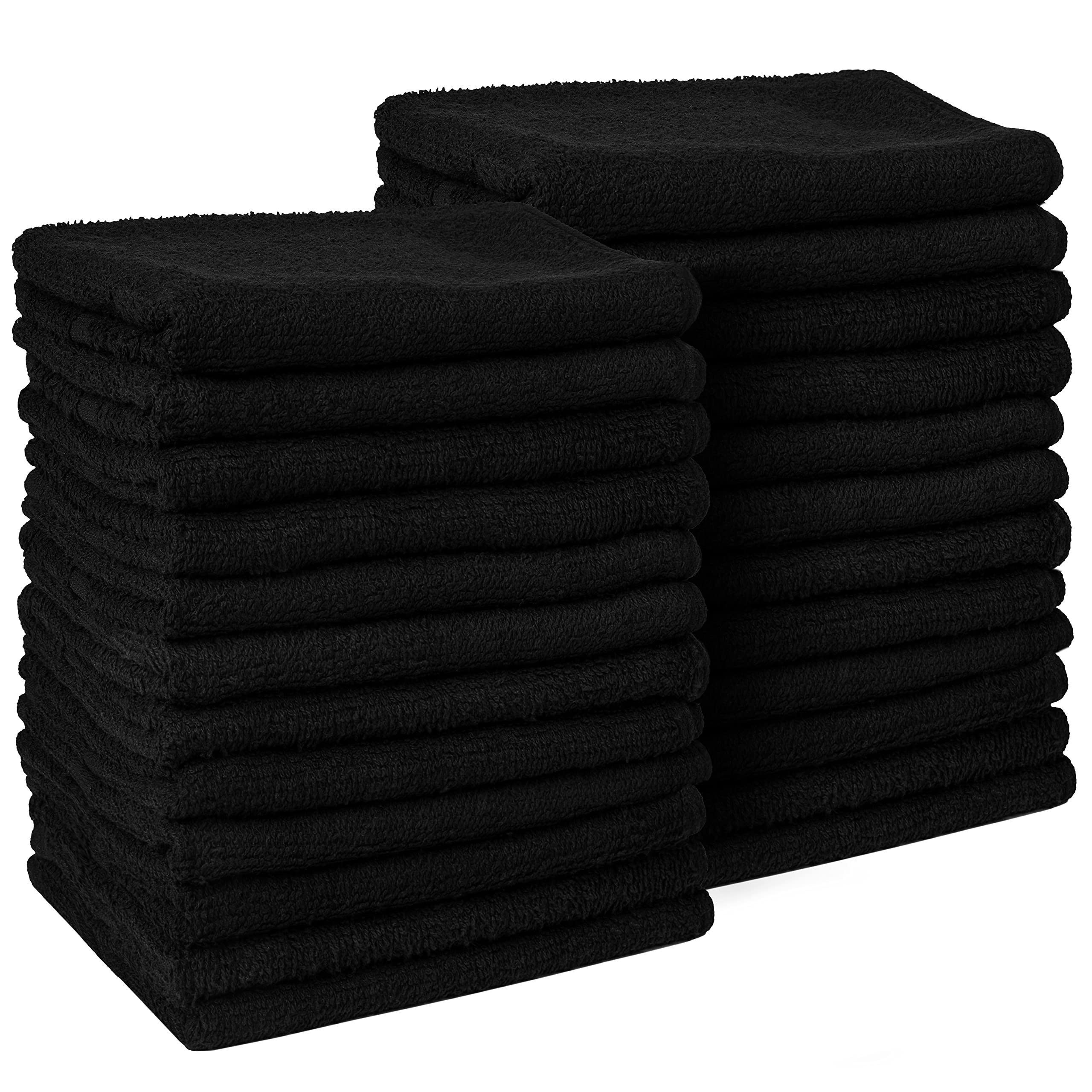TEXTILE EMPIRE – serviettes barbier noir 24 pack, 16x27, absorbantes pour soins capillaires.