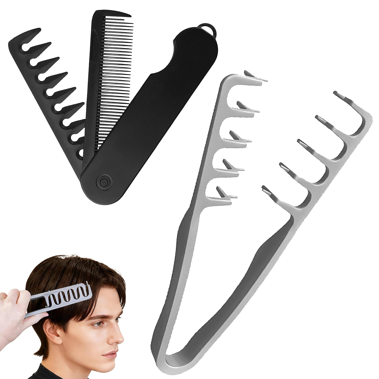 Texture comb pour homme : dents larges pour créer du volume à la racine.