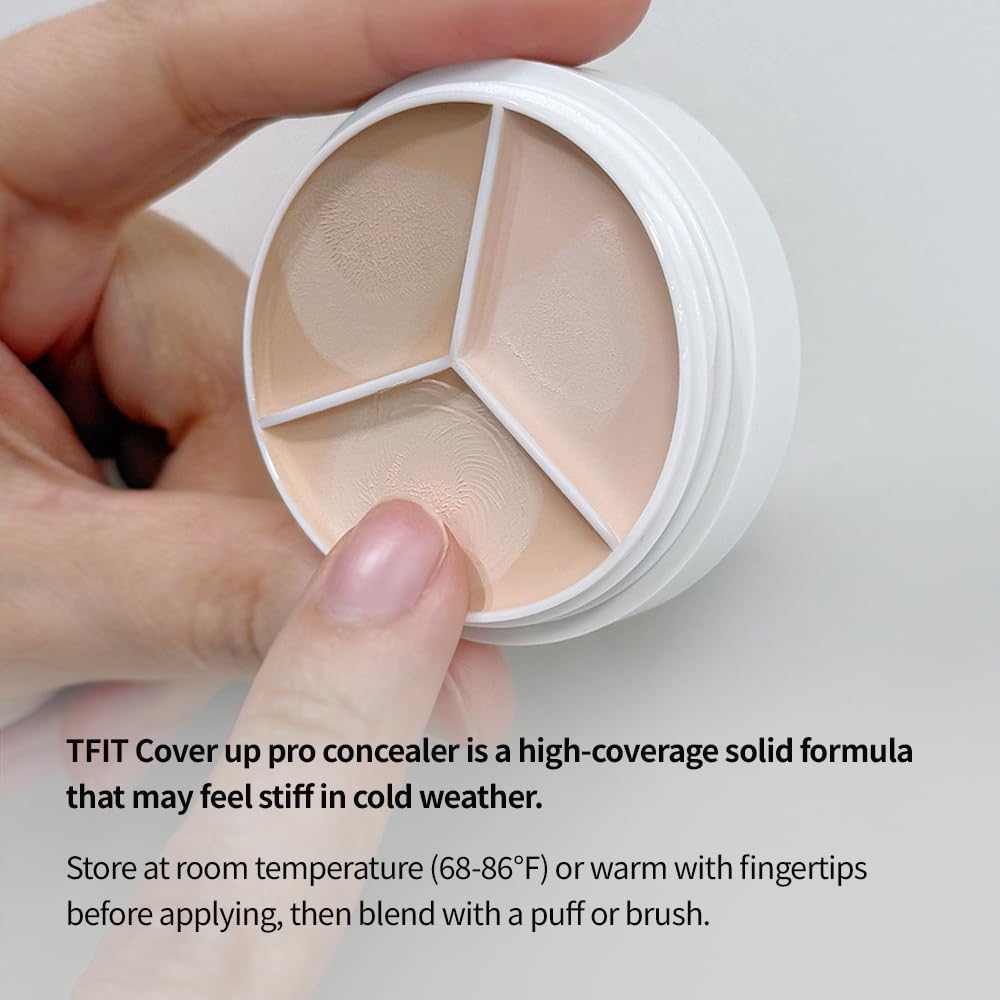 TFIT Concealer Pot Triple Palette – texture hydratante adaptée peau sensible.