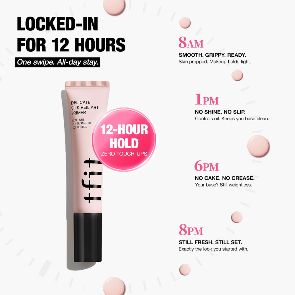 TFIT Delicate Silk Veil Primer offre texture légère et respirante pour une utilisation quotidienne.