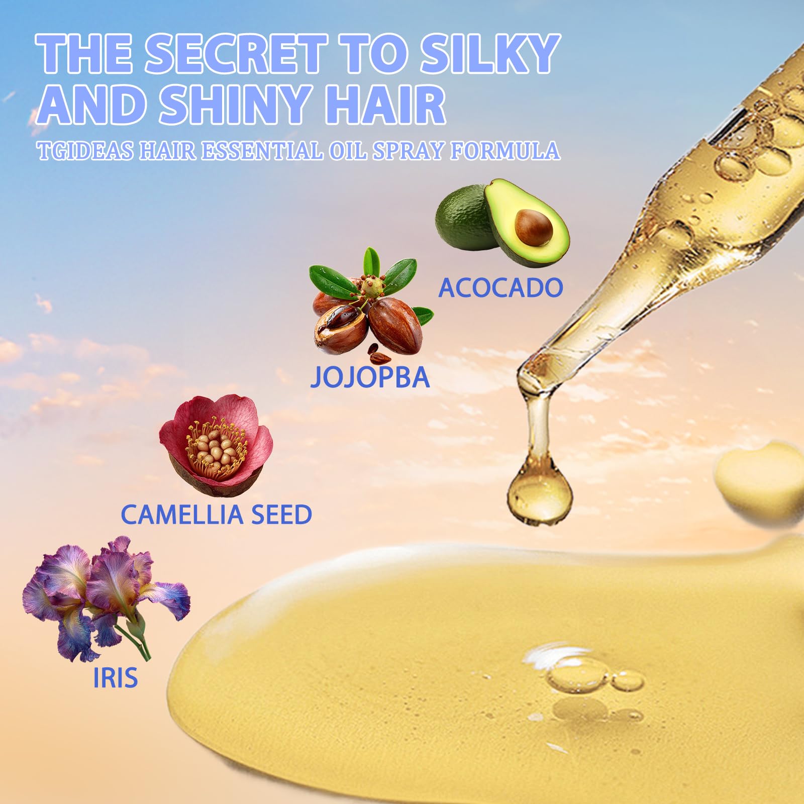 Huile d’avocat Tgideas pour cheveux : hydration en profondeur.