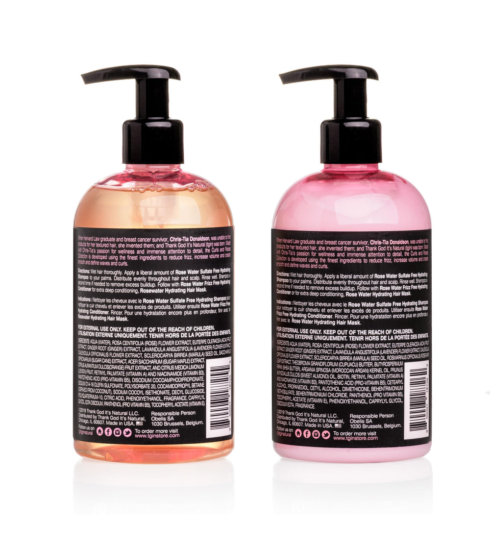 Après-shampooing eau de rose tgin, bouteille: démêlage facile et brillance légère.