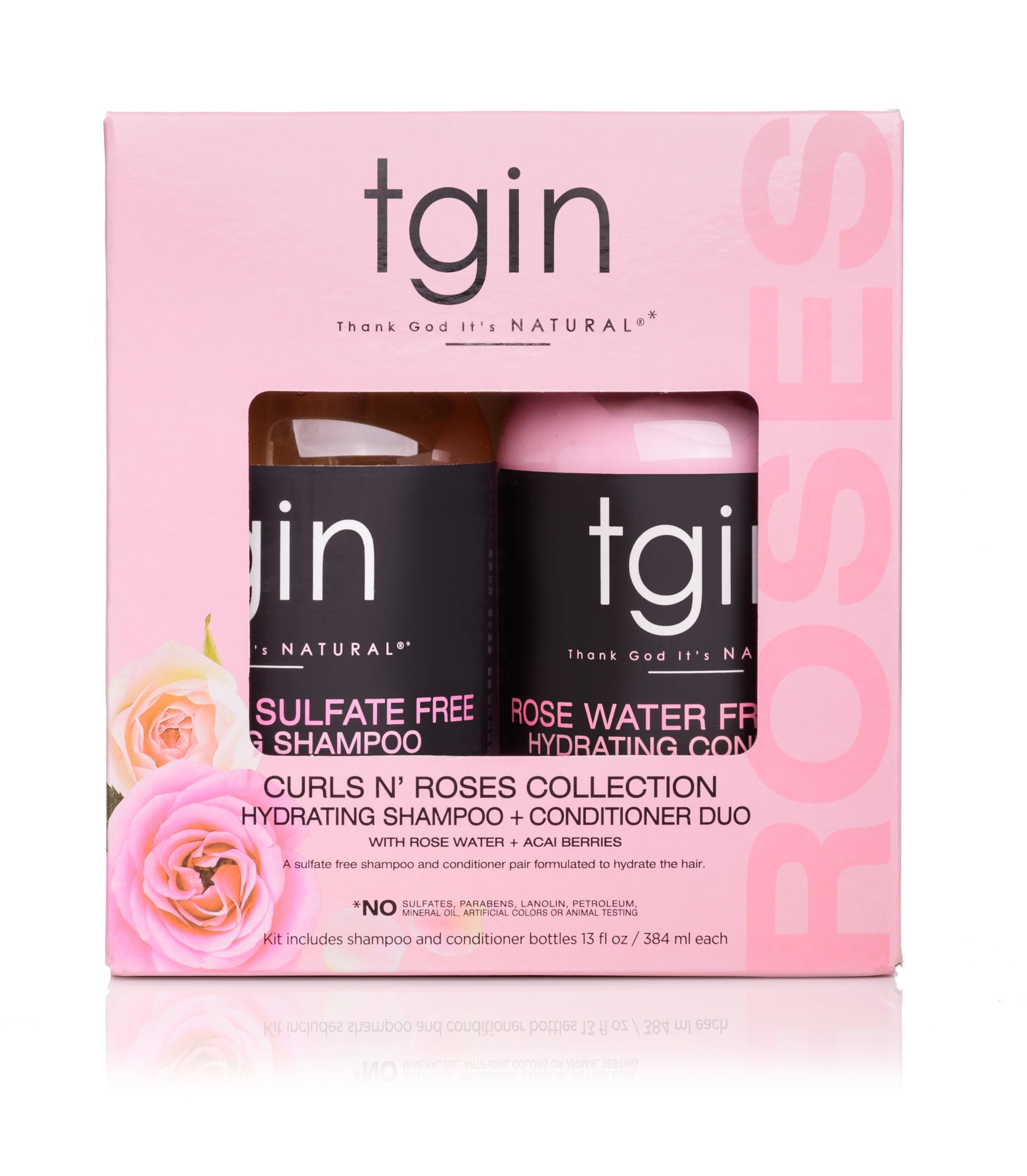 Packaging élégant tgin eau de rose: emballage pratique et clair.