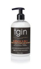 tgin Quench 3-en-1 Co-Wash – bouteille, hydratation durable des boucles.
