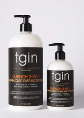 tgin Quench 3-en-1 Co-Wash, texture lisse, démêle facilement les nœuds.