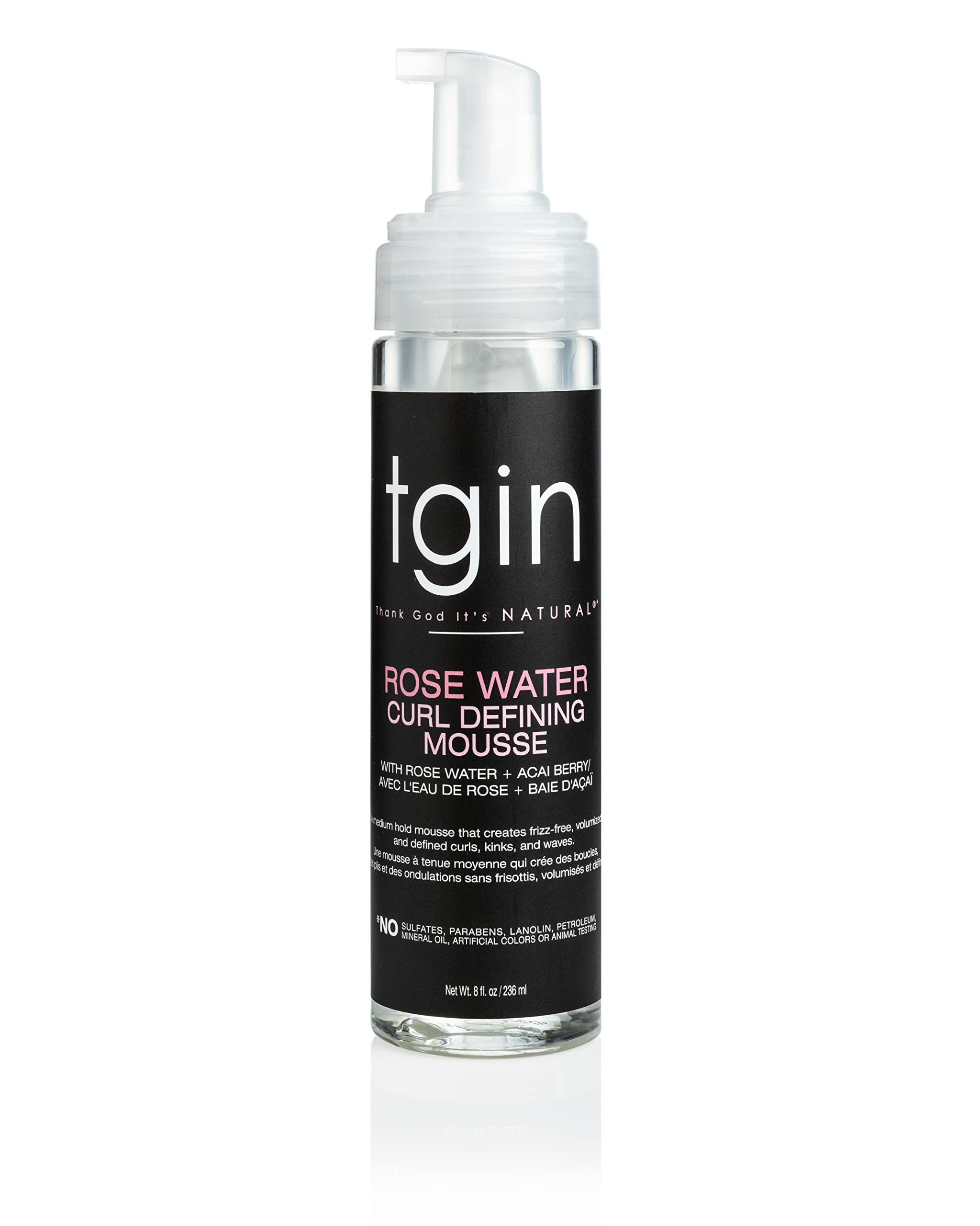 tgin Rose Water Mousse – définition légère des boucles sans alourdir