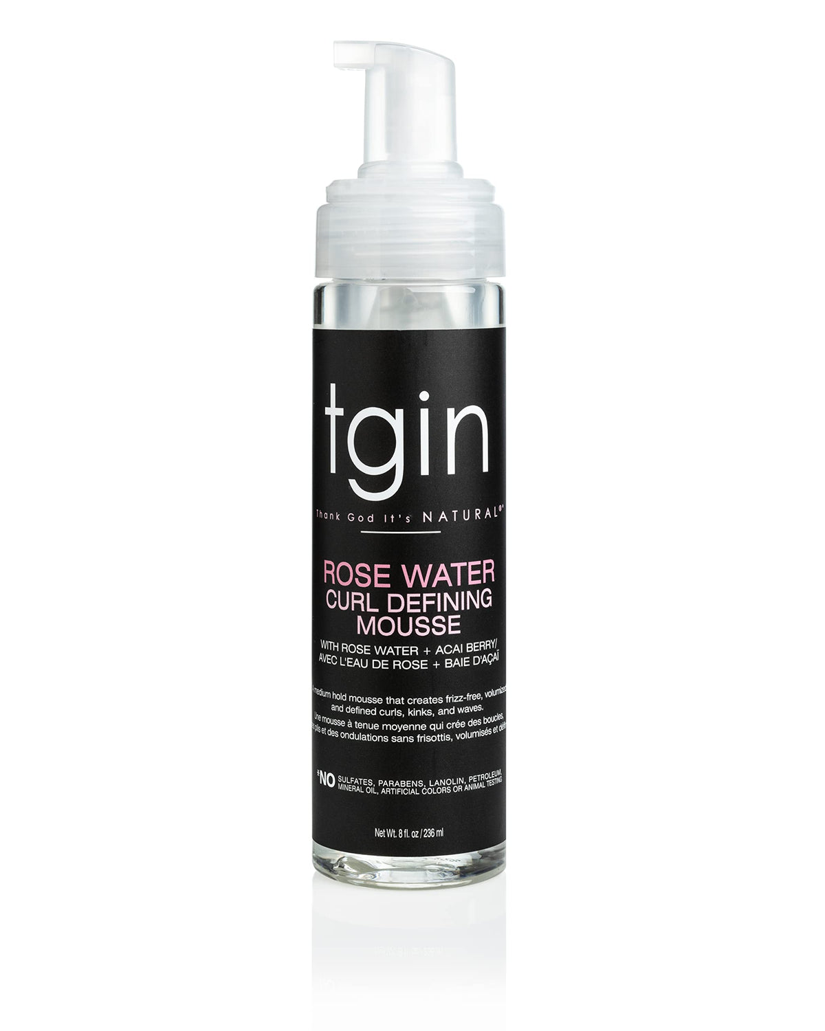 tgin Rose Water Mousse – définition légère des boucles sans alourdir