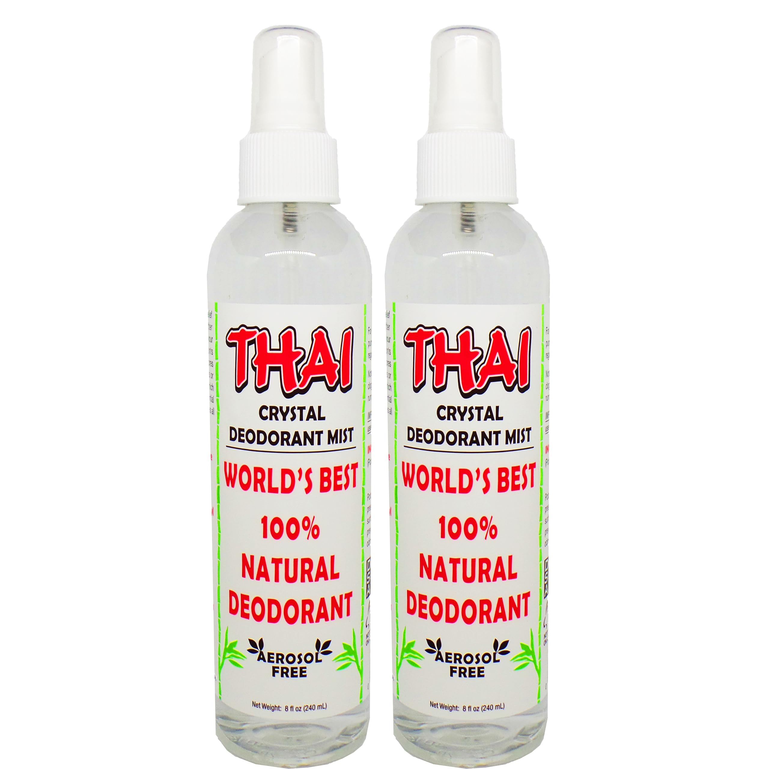 Thai Deodorant Stone - Bouteille 237 ml avec brume cristalline pour une fraîcheur naturelle