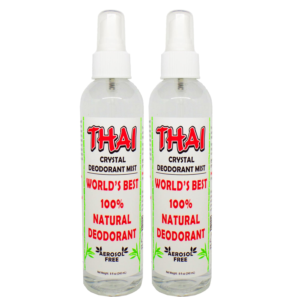 Thai Deodorant Stone - Bouteille 237 ml avec brume cristalline pour une fraîcheur naturelle
