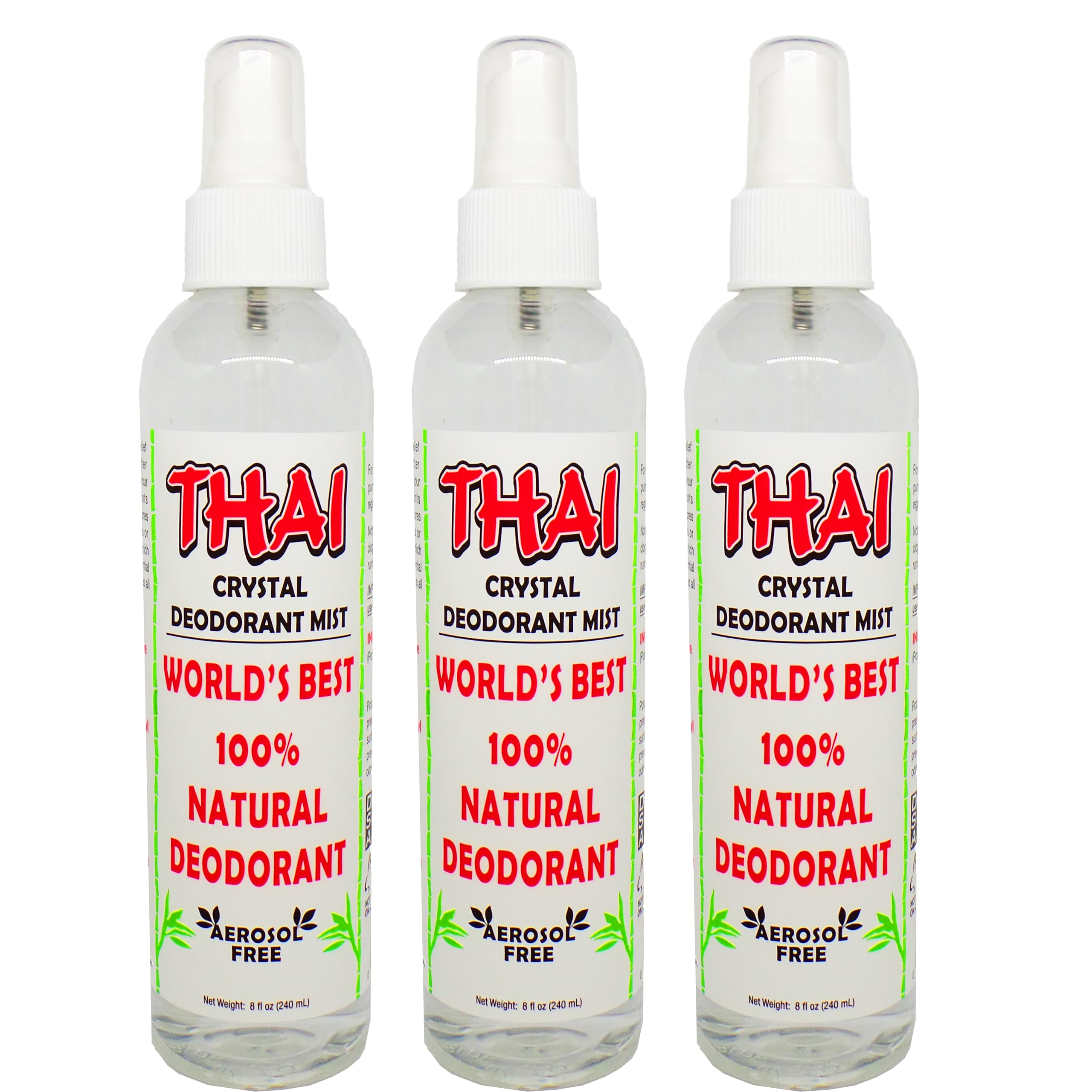 Thai Deodorant Stone Crystal Mist : bouteille 240 ml pour une protection naturelle