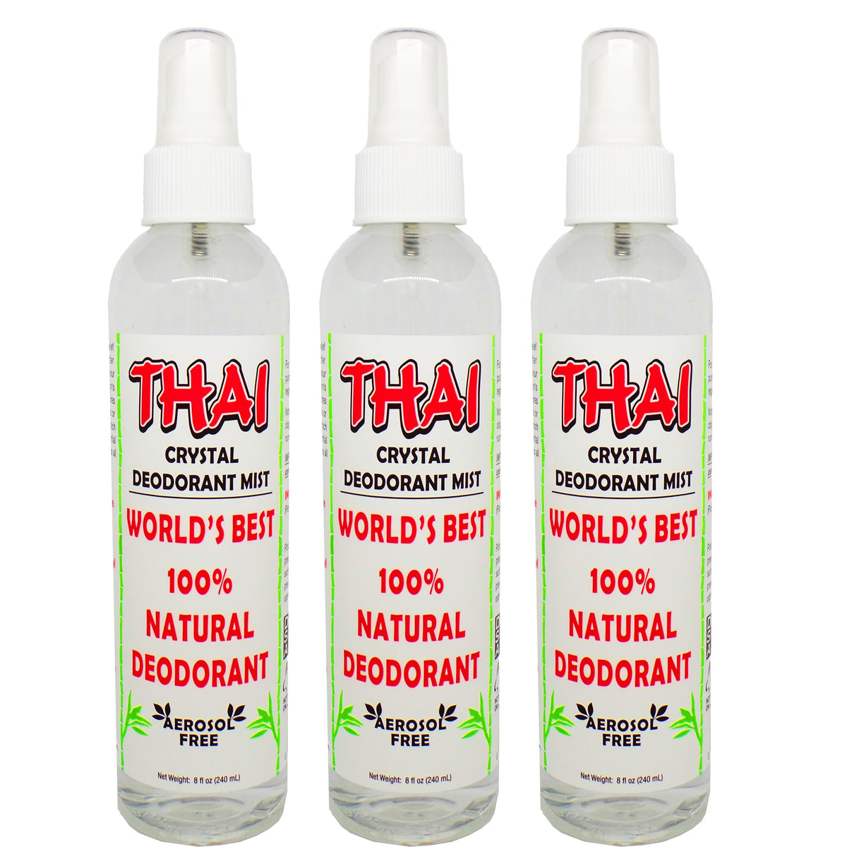 Thai Deodorant Stone Crystal Mist : bouteille 240 ml pour une protection naturelle