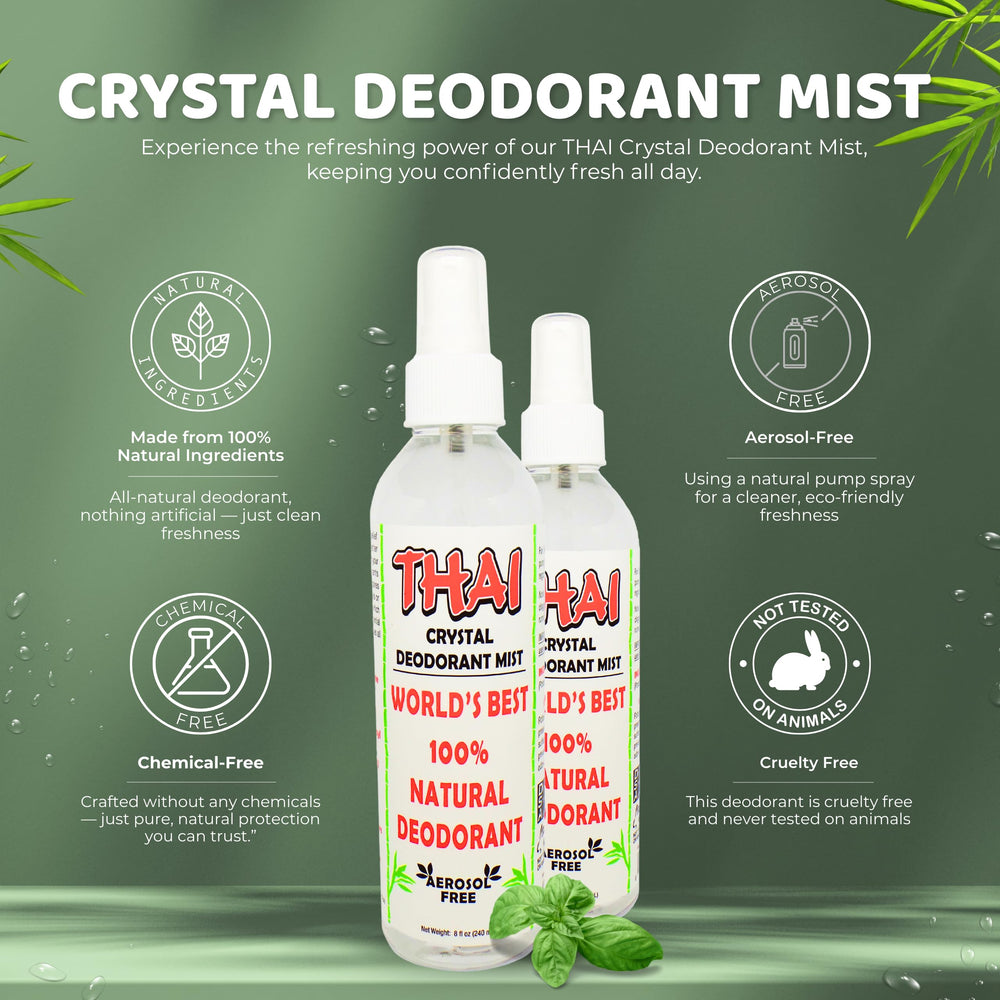 Pompe du déodorant minéral Thai Deodorant Stone Crystal Mist en action