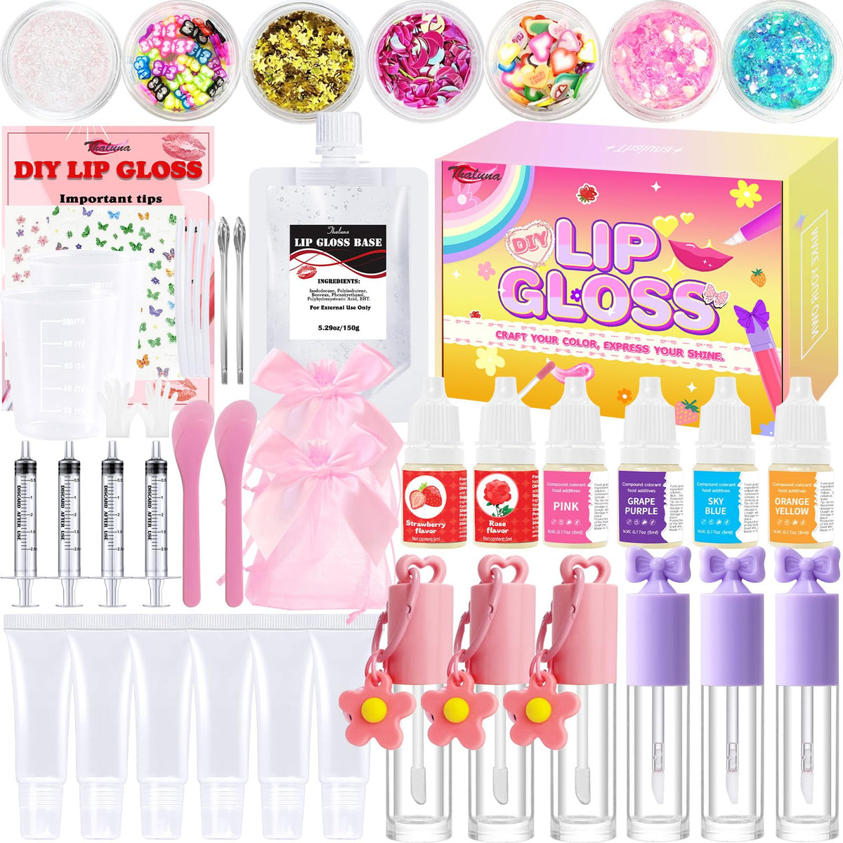 Thaluna kit-brillant-pour-les-levres: crée des brillants personnalisés et hydratants.