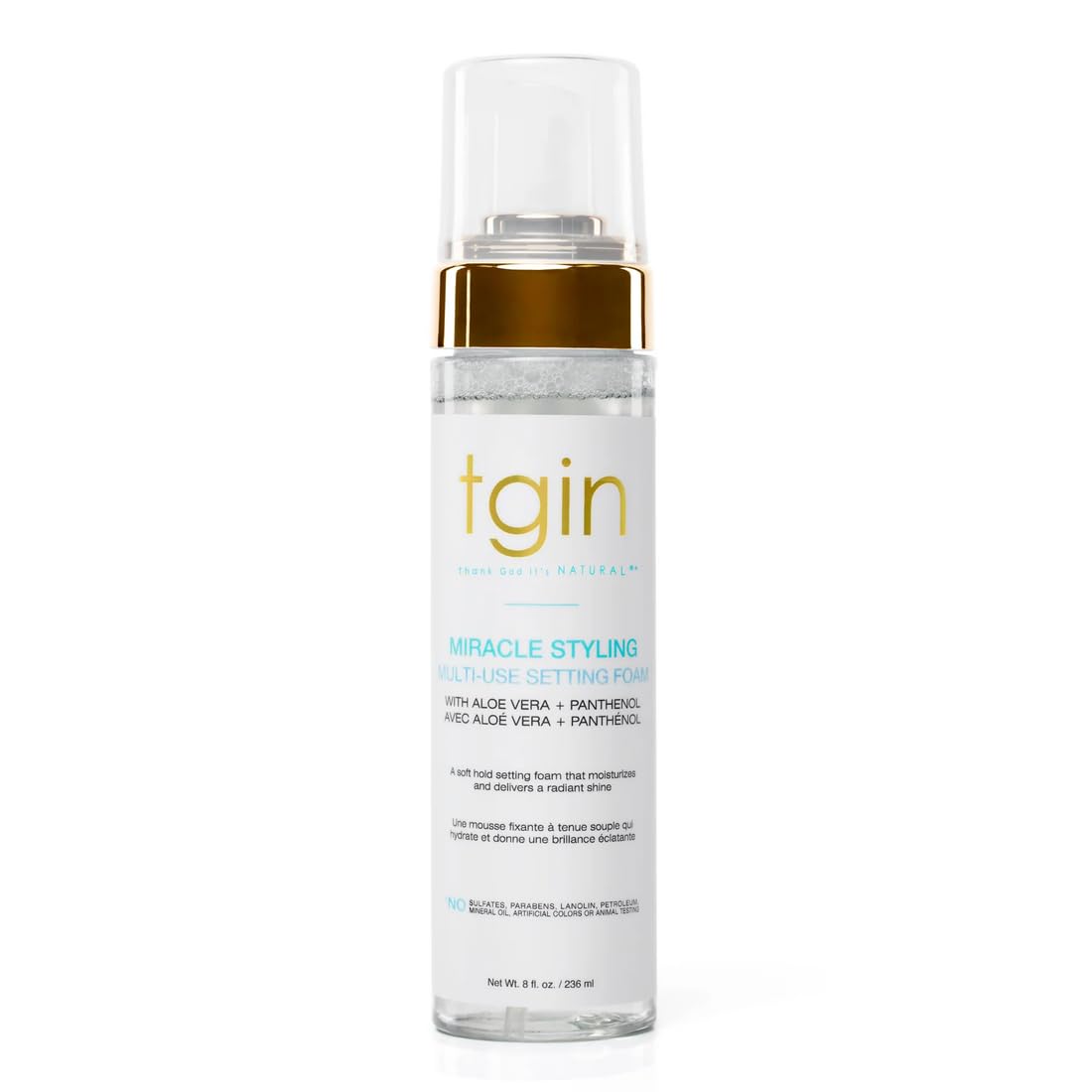 Flacon du tgin Miracle Styling pour une application légère et efficace.