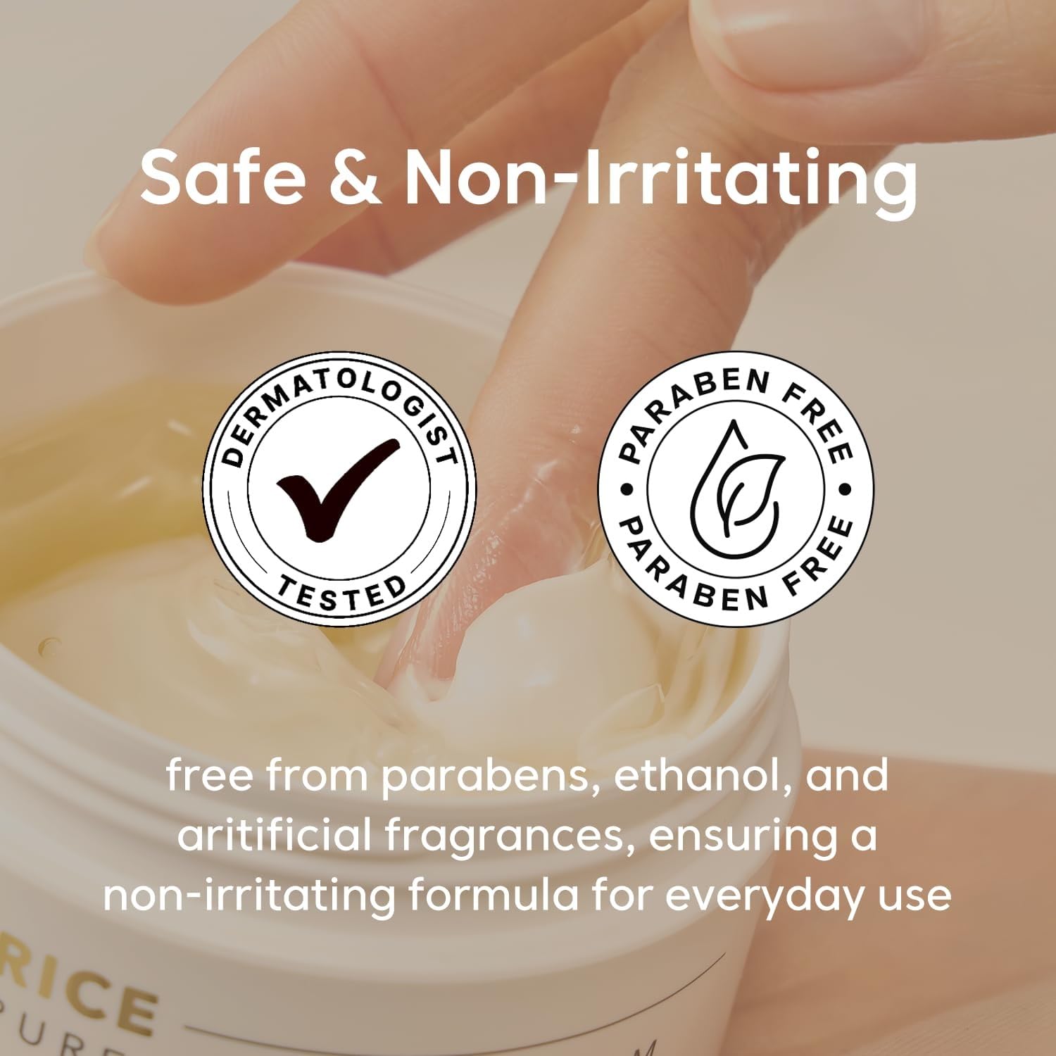 Formulation testée dermatologiquement et sans parfum