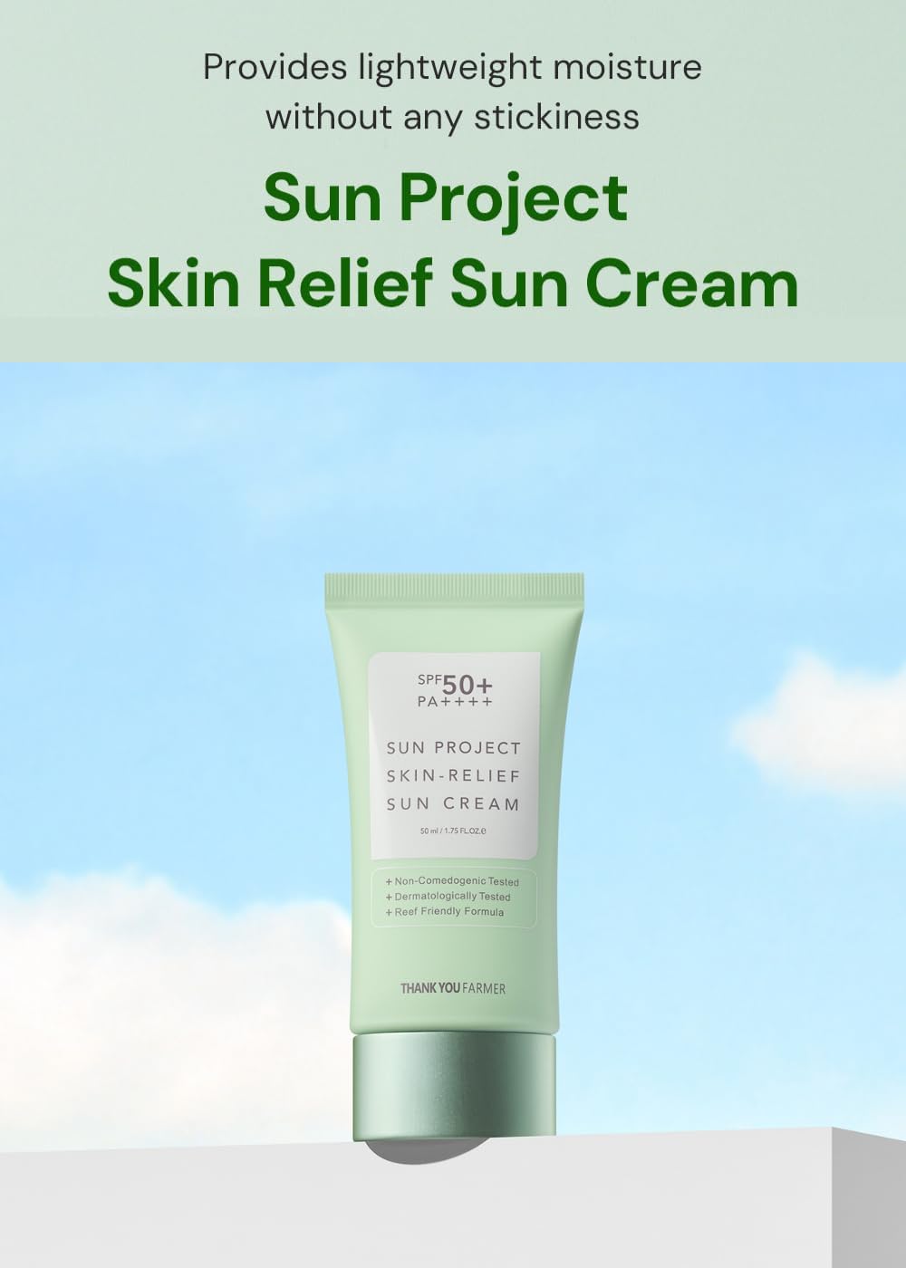 THANKYOU FARMER Sun Project Relief flacon 50 ml, format voyage pratique pour l'extérieur