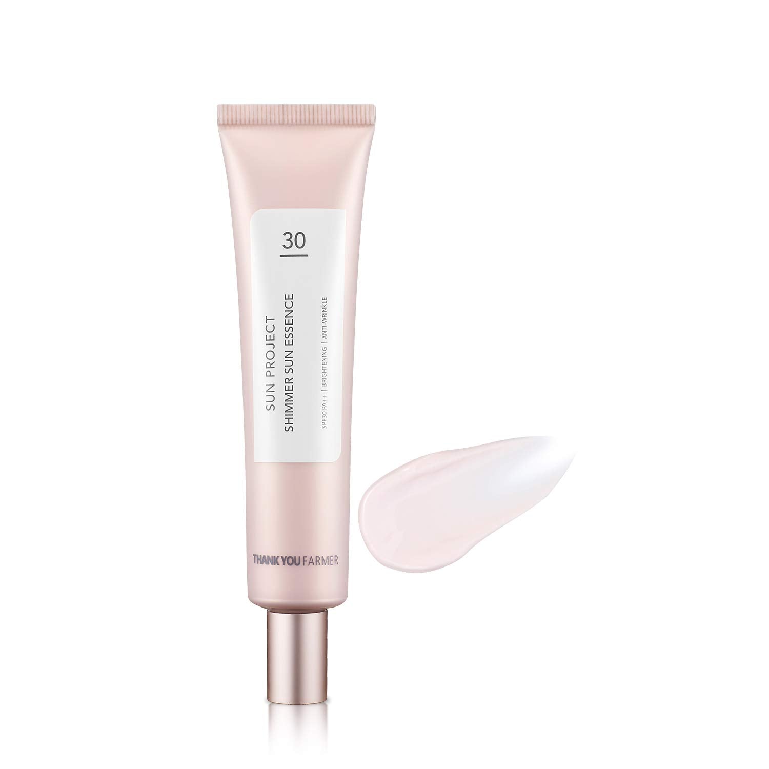 THANKYOU FARMER Sun Project Shimmer SPF30 — flacon élégant et protection solaire.