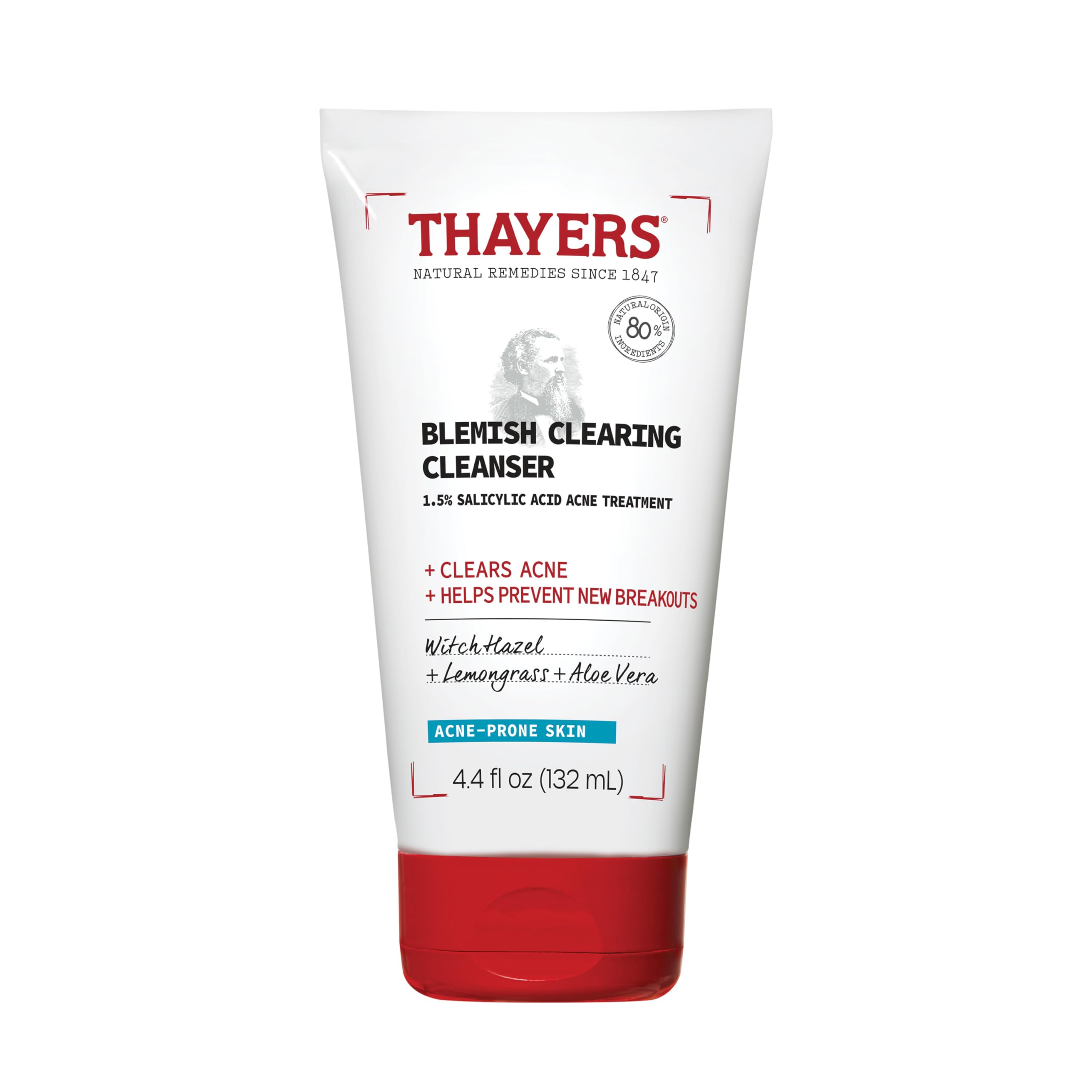 THAYERS Blemish Clearing Cleanser – bouteille pratique pour routine quotidienne.