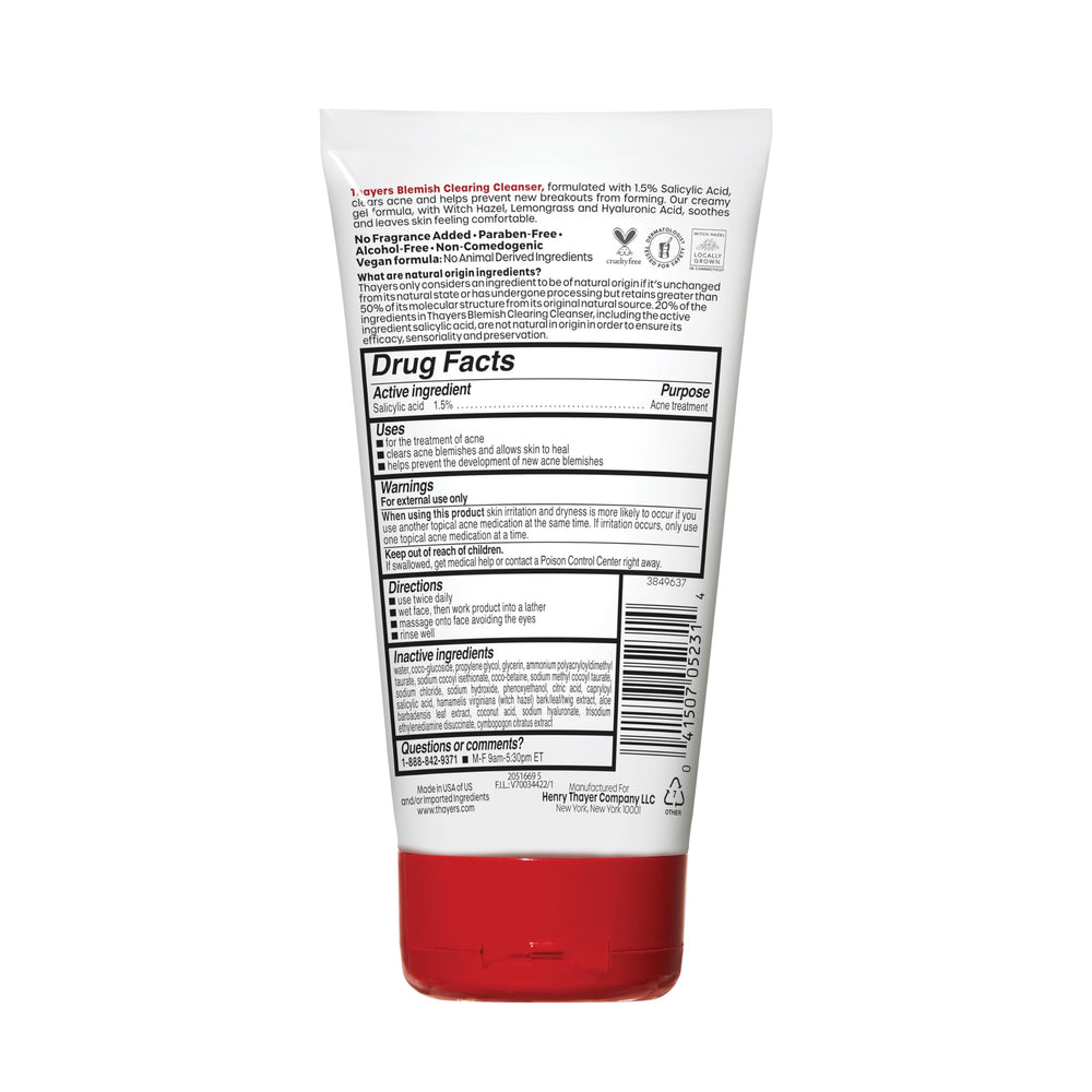 Nettoyant THAYERS purifie les impuretés sans dépouiller la peau.