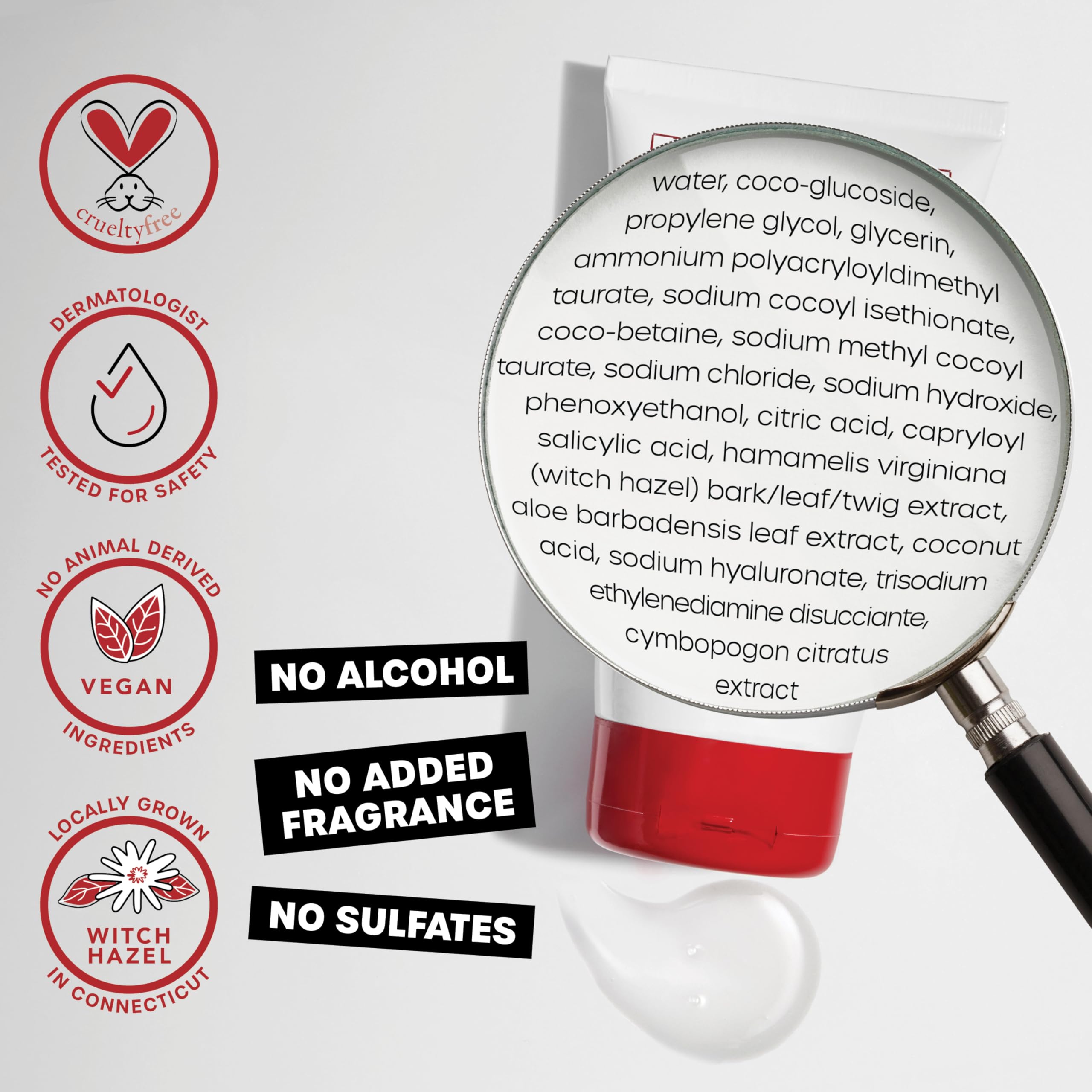 Formule sans alcool et sans parfum pour peau sensible.