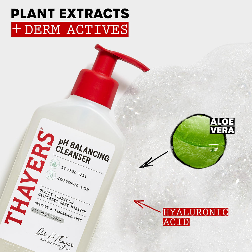 Emballage THAYERS sans parfum, symbole de douceur et de respect cutané.