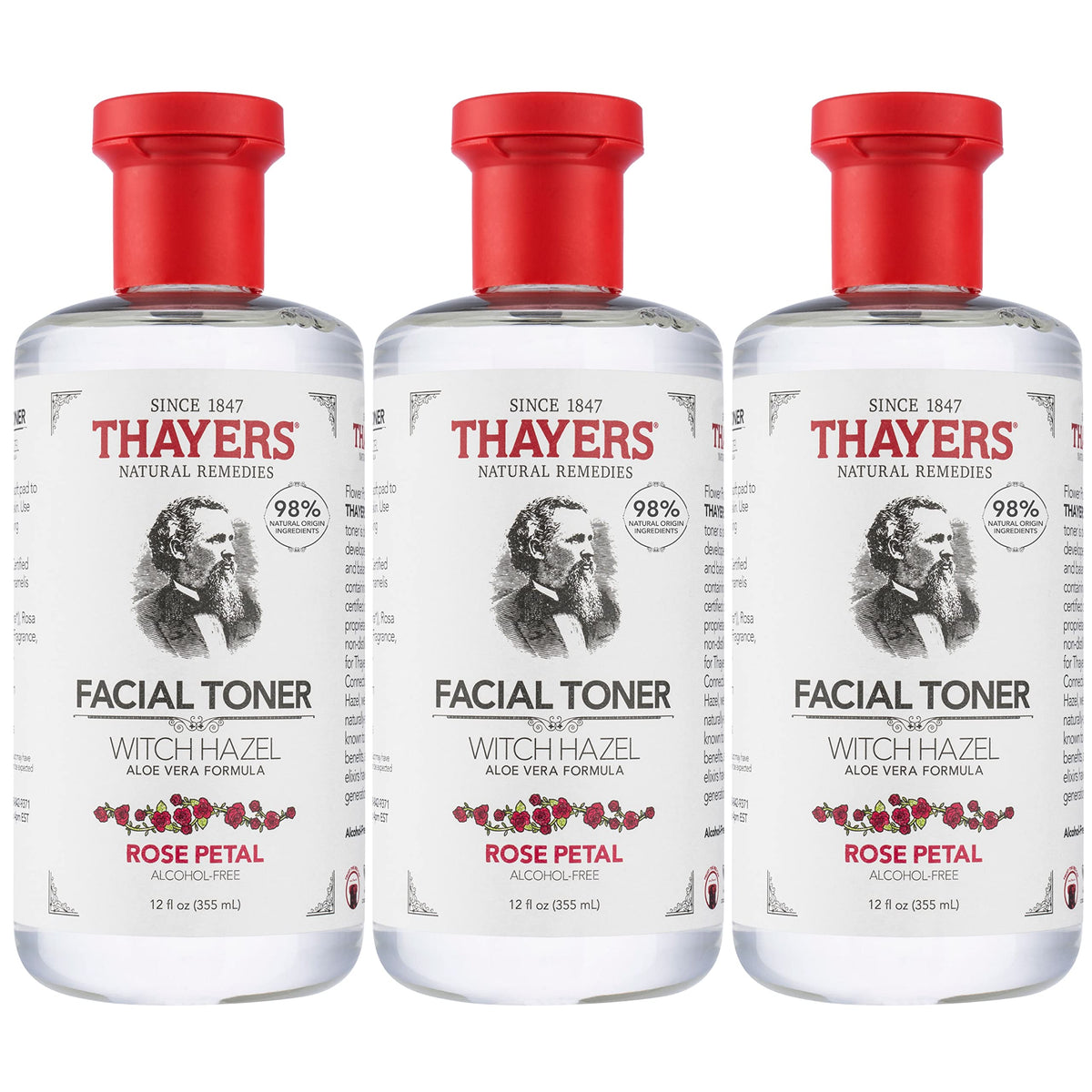 THAYERS tonique à l’eau de rose, bouteille, hydratation douce pour la peau.