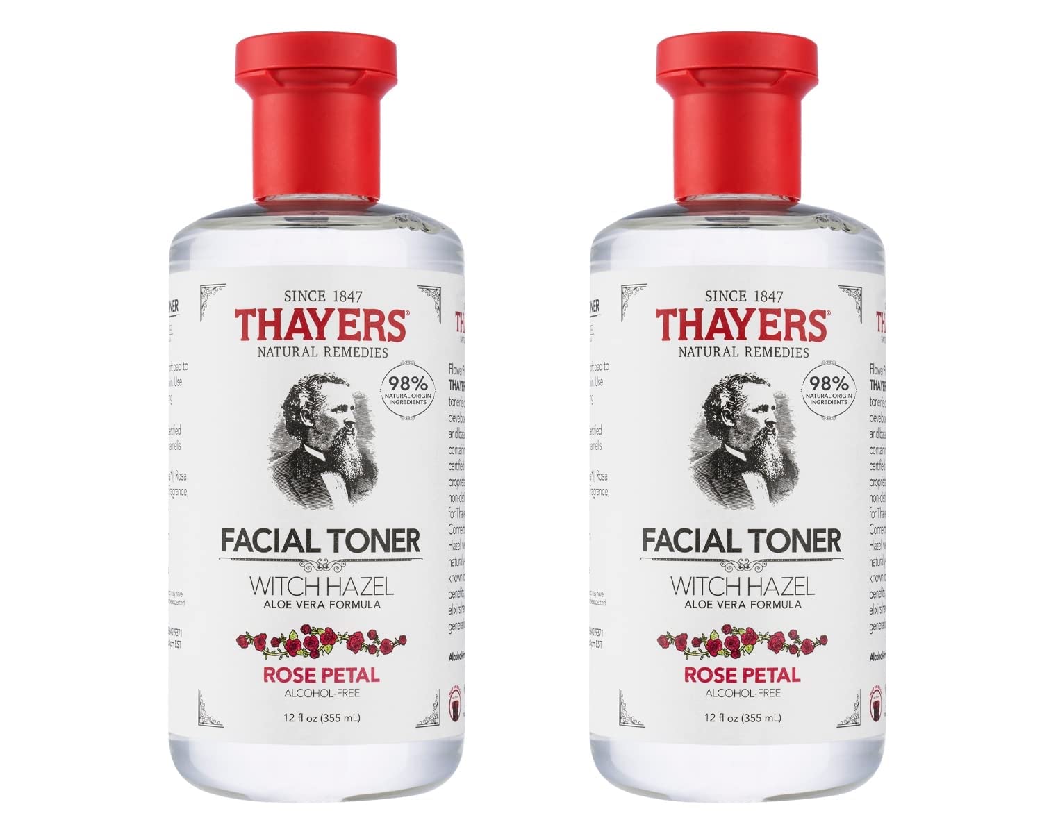 Tonique THAYERS à la rose, flacon visible, hydratation légère pour le visage.