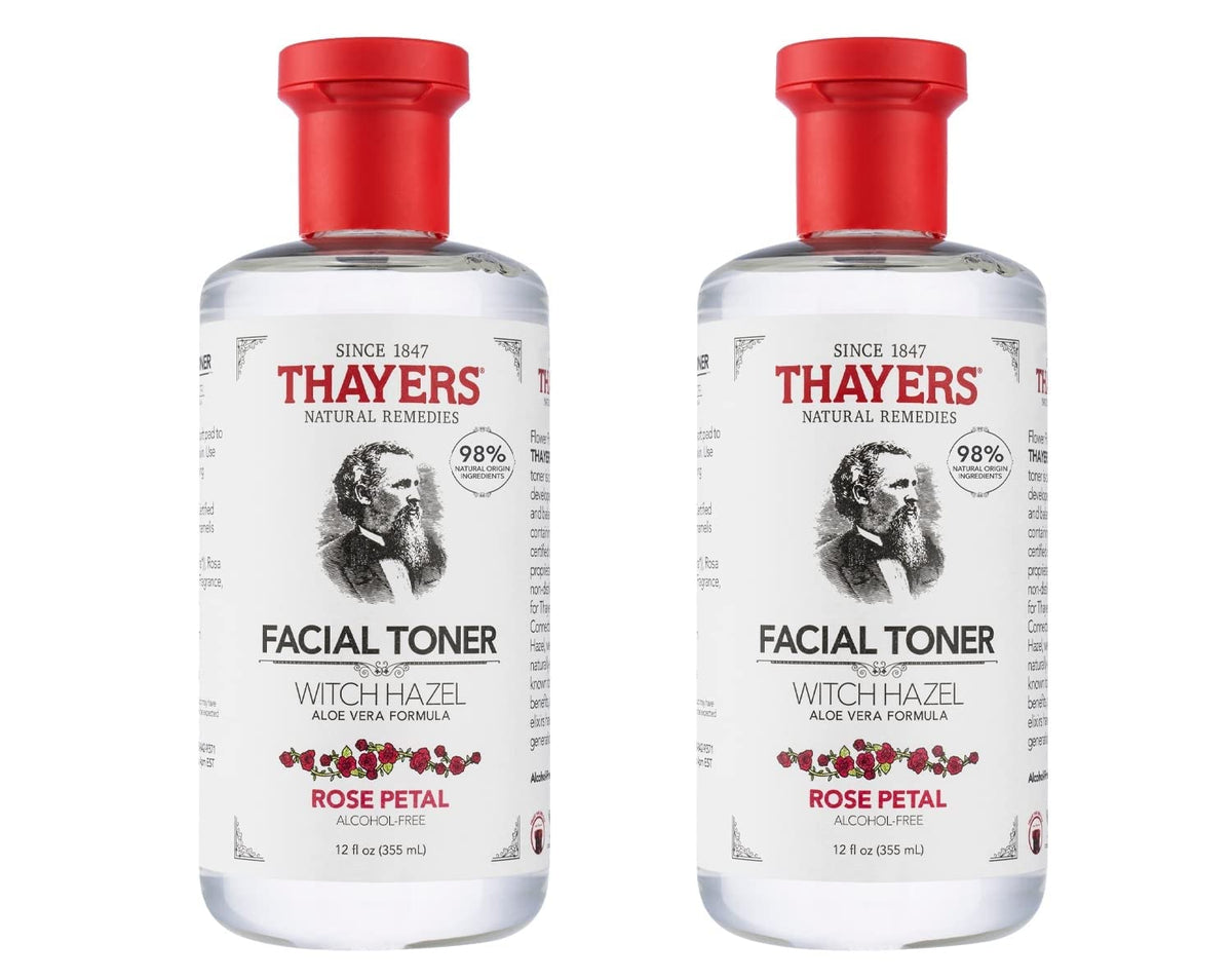 Tonique THAYERS à la rose, flacon visible, hydratation légère pour le visage.