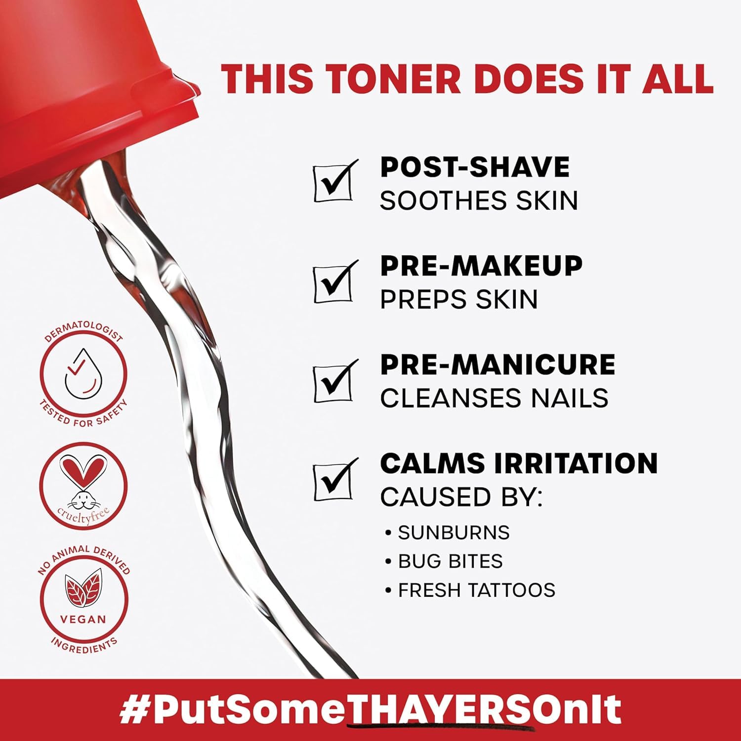 THAYERS tonique: Dermatologiquement testé et recommandé.