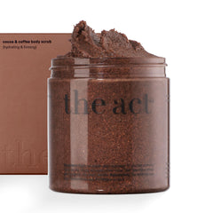 The Act gommage-corps-sel-cafe-cacao: exfolie en douceur et revitalise la peau.