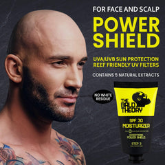 The Bald Theory SPF30 – texture légère et absorption rapide pour scalp confortable.