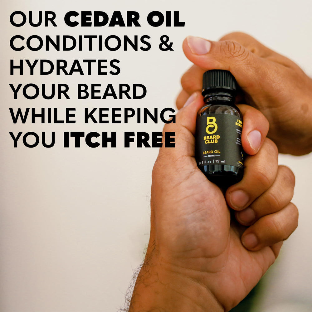 The Beard Club baume barbe cèdre hydrate et conditionne peau et poils.