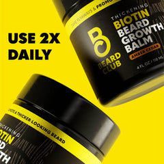 The Beard Club Biotin Beard Balm s'applique facilement pour une barbe douce et hydratée.