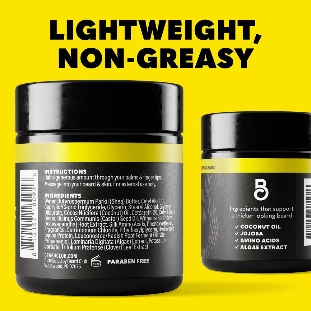 The Beard Club Biotin Beard Balm aide à discipliner et styliser la barbe.