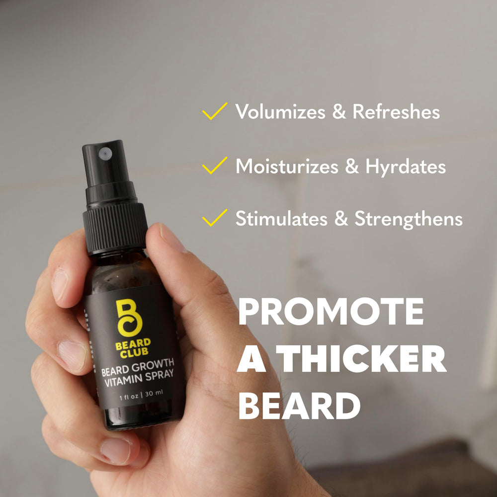 The Beard Club Biotin Spray Avant-Après: démonstration visuelle de progression.