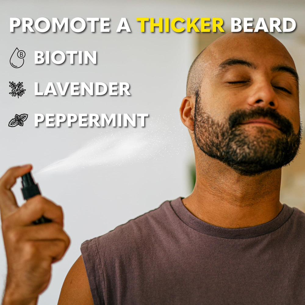 The Beard Club Biotin Spray Flacon Naturel: flacon neutre et formulation naturelle.