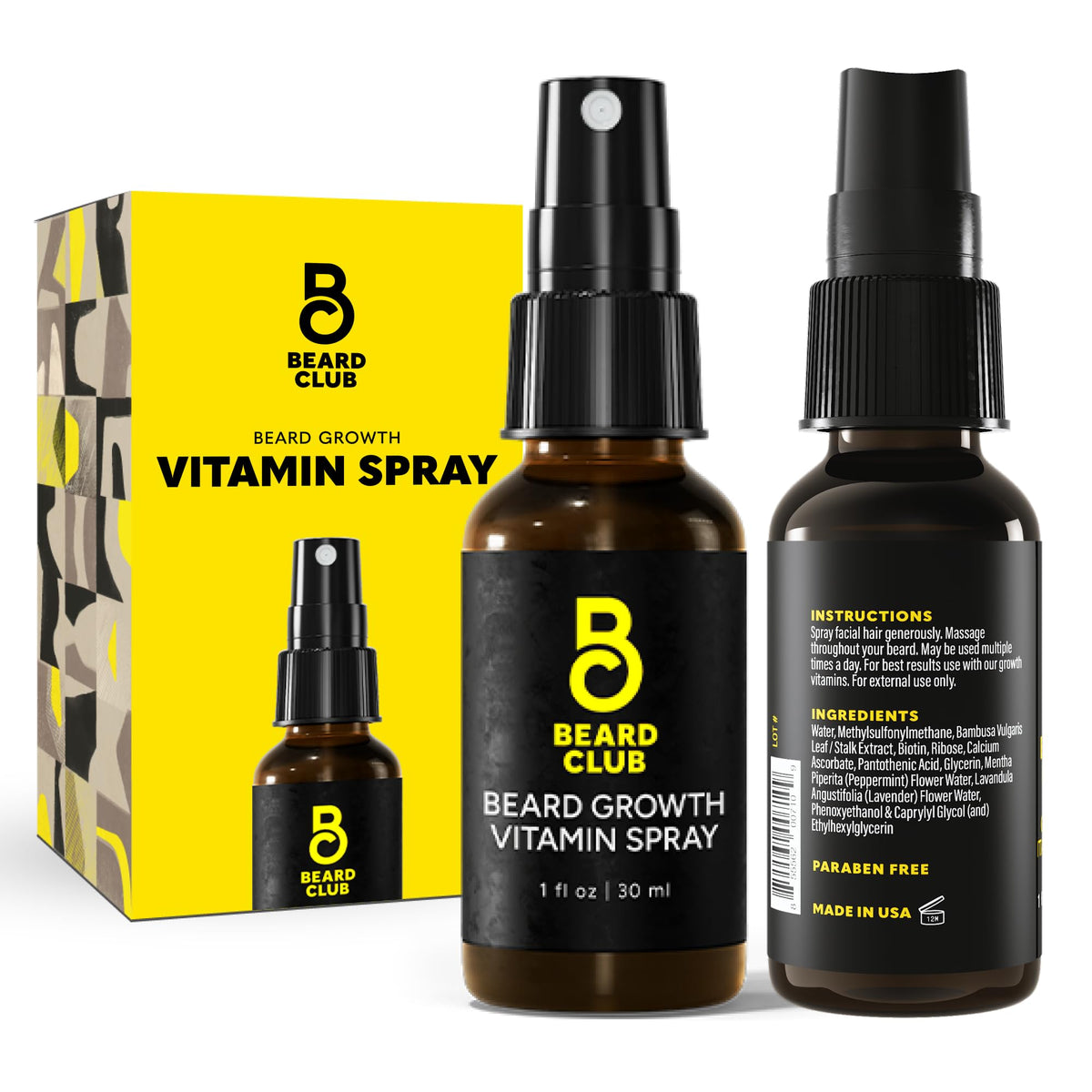 The Beard Club Biotin Spray Visage Application: couverture ciblée et soin quotidien.