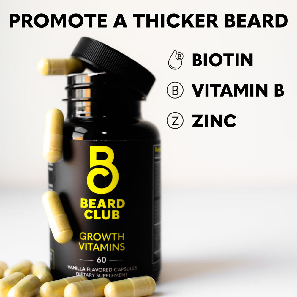 The Beard Club - douceur et élasticité du poil grâce biotine et B-complex.
