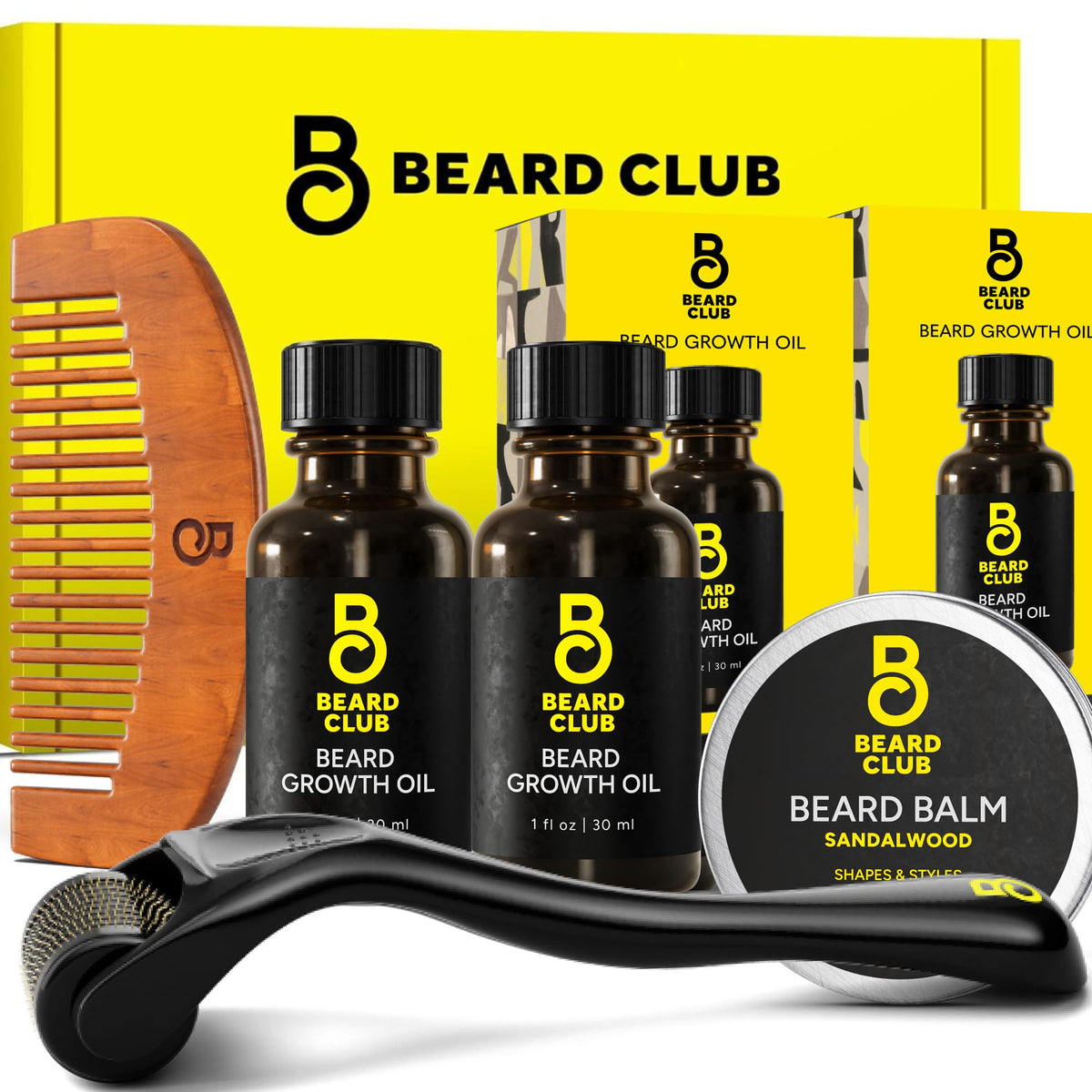 Derma Roller The Beard Club avec aiguilles titane 0,25 mm pour visage et peau.