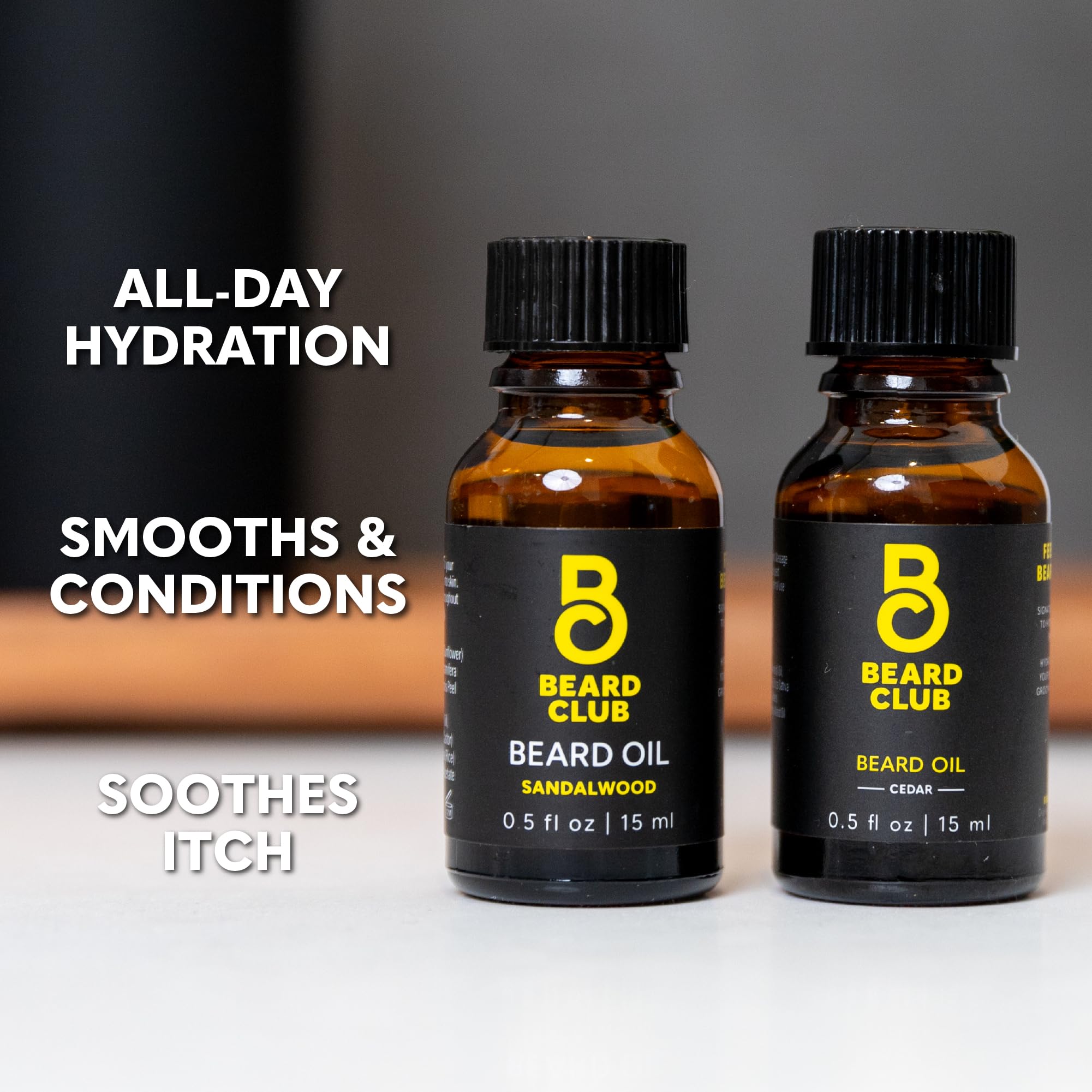 The Beard Club huile barbe nourrissant la peau et les poils avec toucher soyeux.