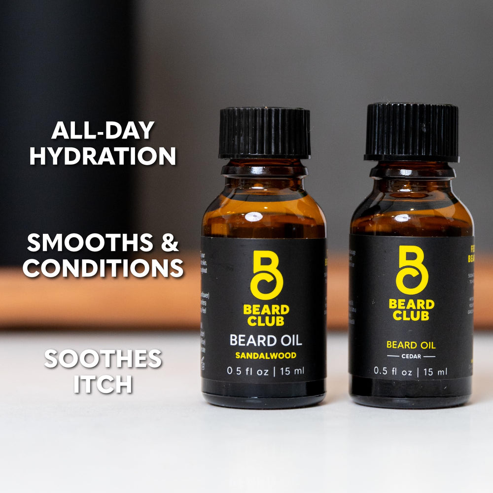 The Beard Club huile barbe nourrissant la peau et les poils avec toucher soyeux.