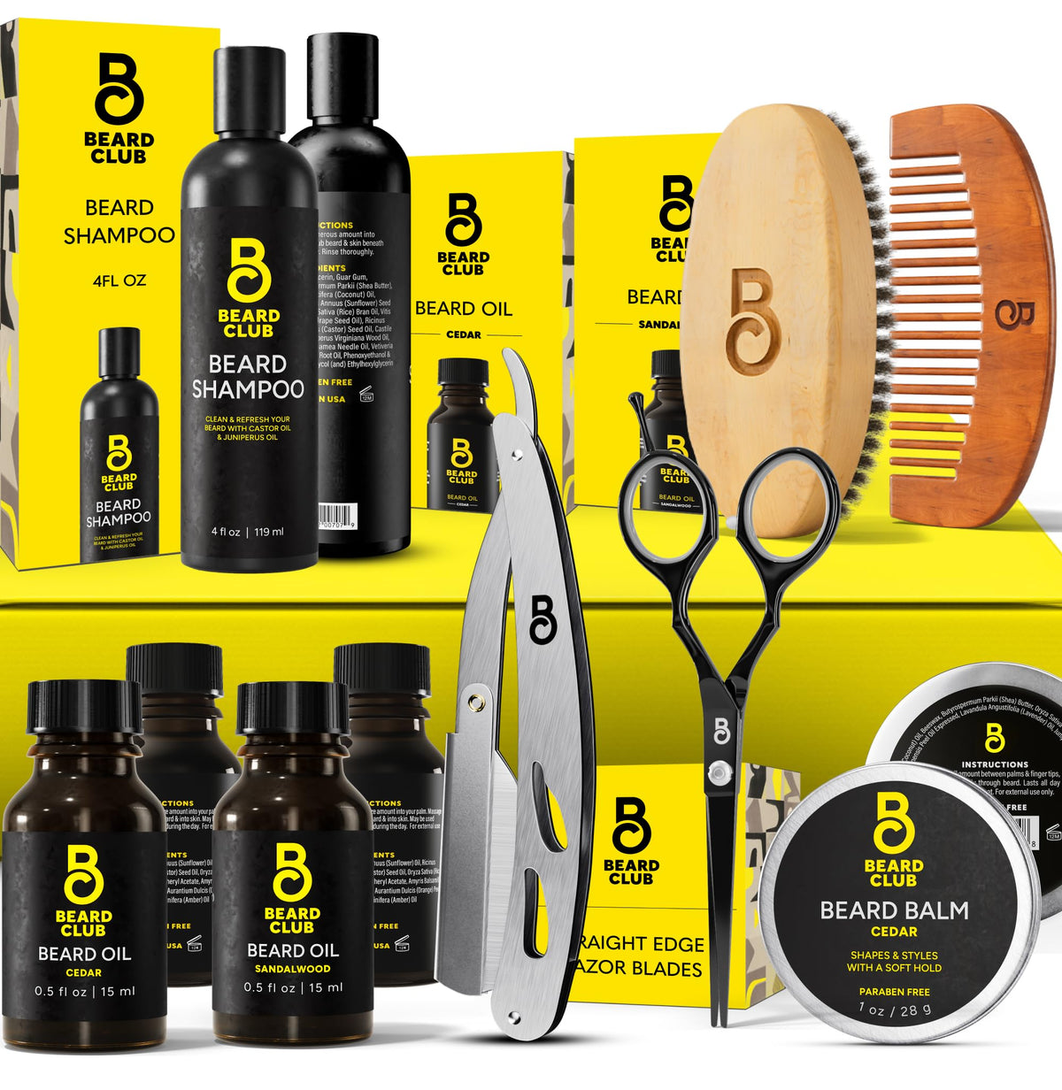 Coffret The Beard Club prêt à offrir pour l'entretien de la barbe