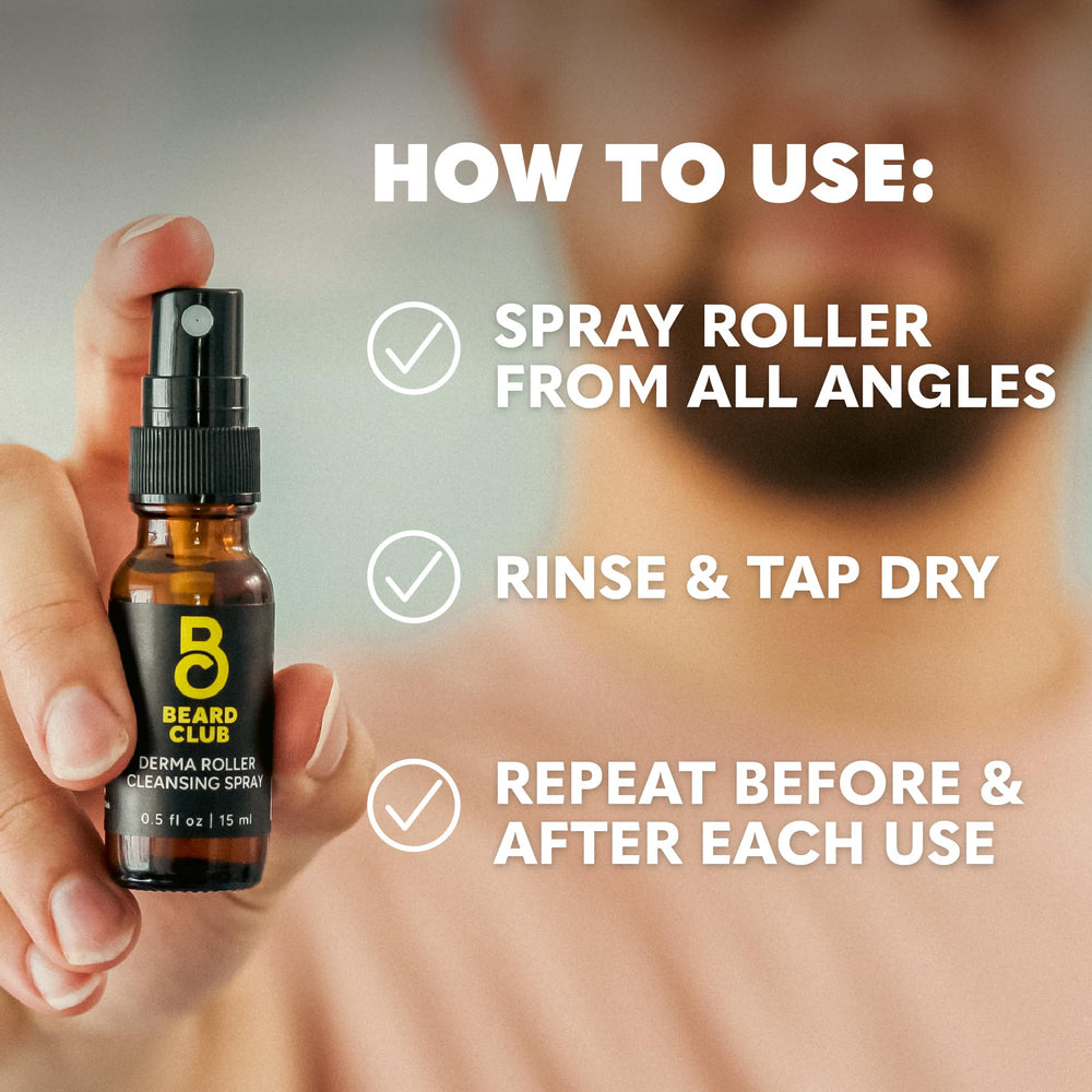 The Beard Club Premium Derma Roller aiguilles titane, efficacité progressive.