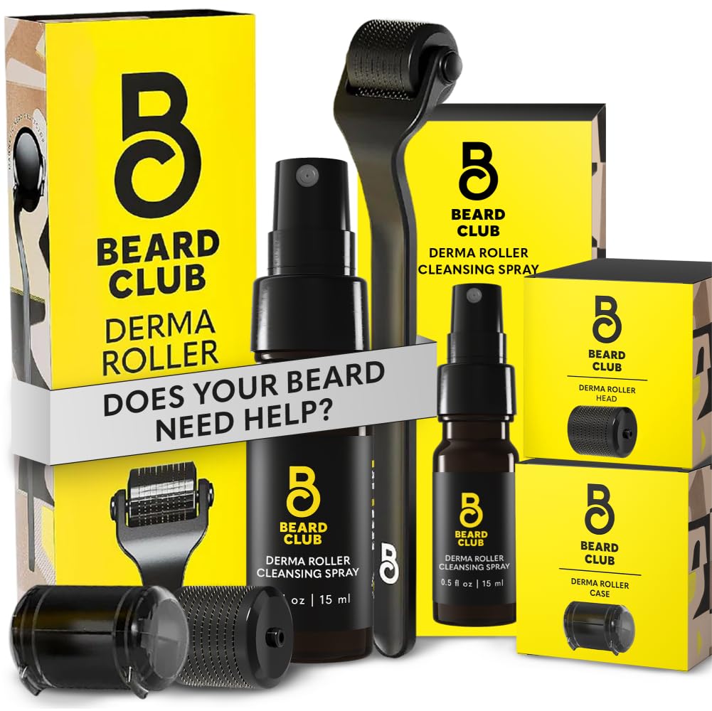 The Beard Club Premium Derma Roller visage, peau raffermie et revitalisée.