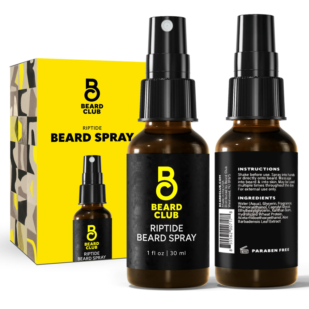 The Beard Club Riptide, bouteille spray barbe pour une douceur hydratante