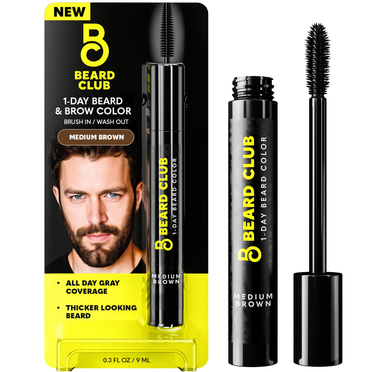 Teinture barbe The Beard Club appli-brosse : couleur immédiate et naturelle.
