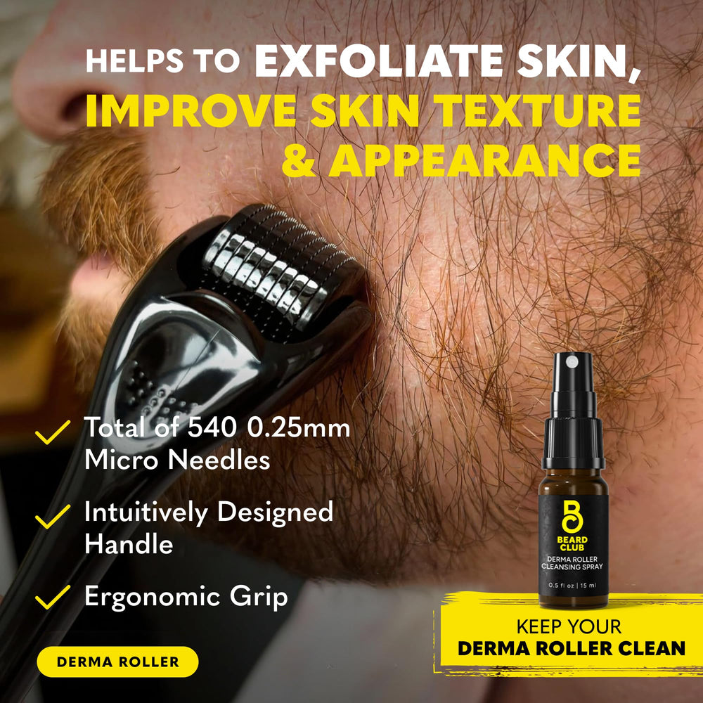 Spray nettoyant et rouleau dermique The Beard Club pour barbe