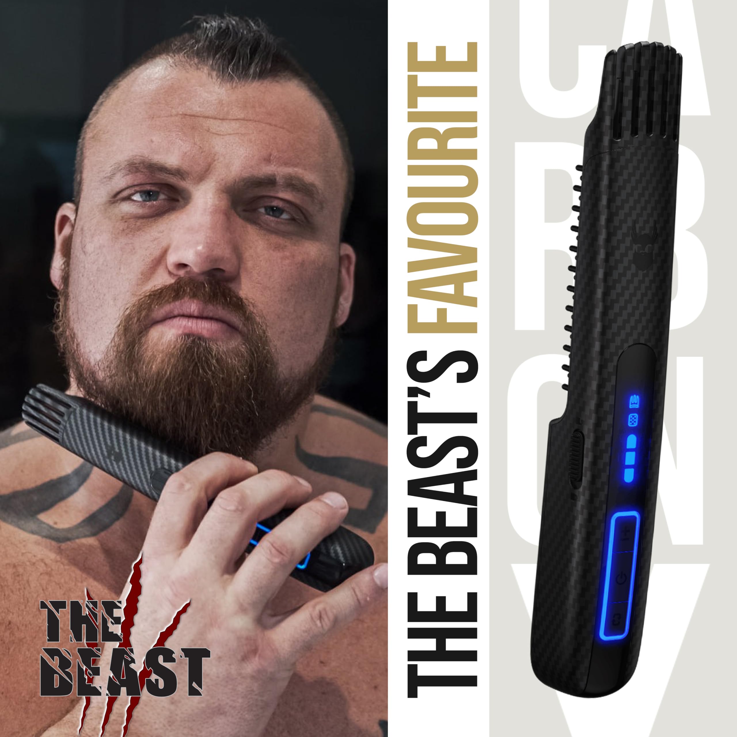 The Beard Struggle Carbon X: étui en microfibre pour rangement et protection.