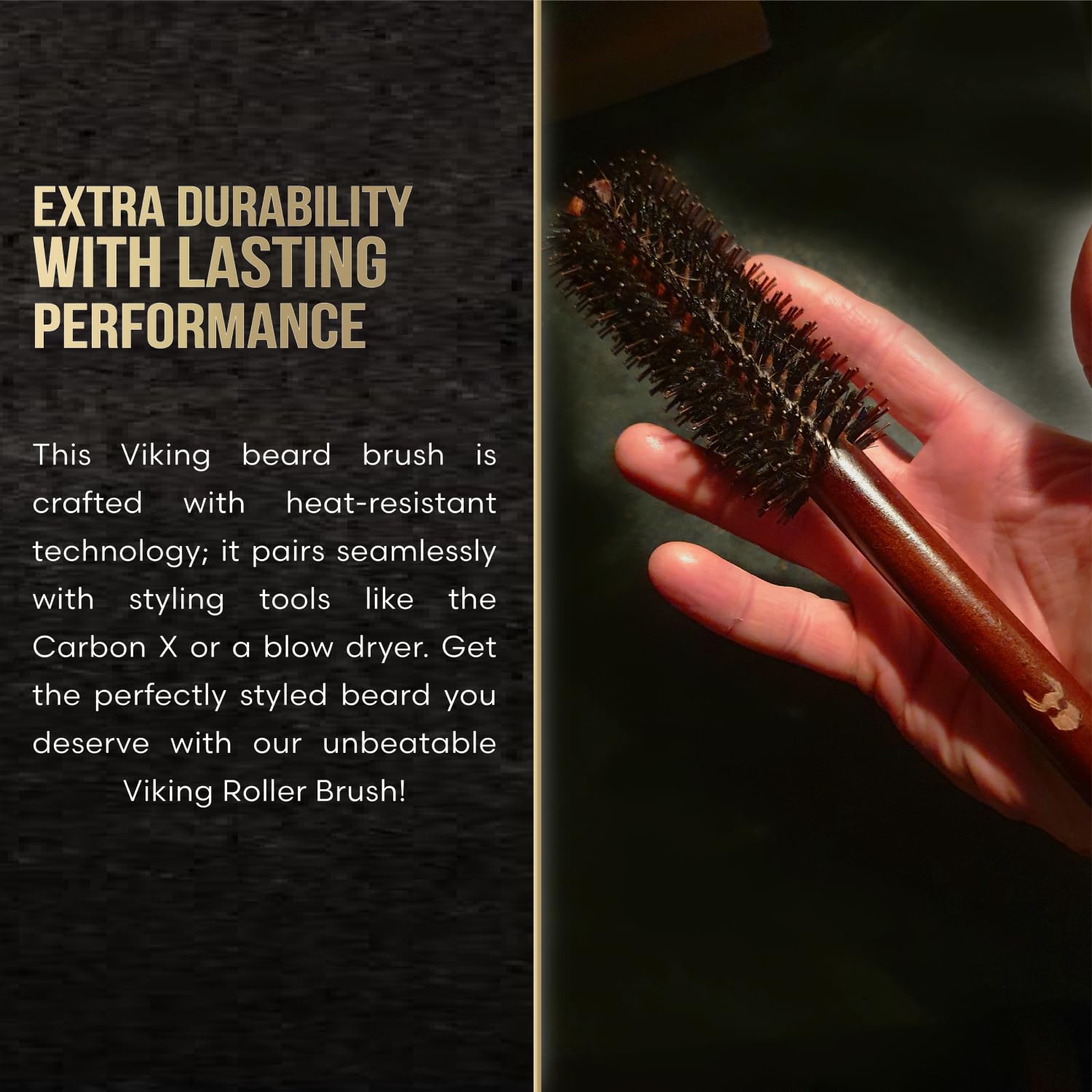 The Beard Struggle Viking Roller Brush reduction-frisottis pour barbe plus lisse.