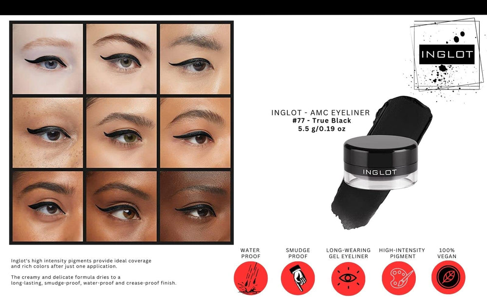 The Beauty Box INGLOT Bundle Eyeliner Gel 77 — application fluide et fini net.